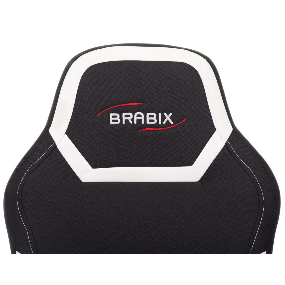 Кресло компьютерное BRABIX "Alpha GM-018", ткань/экокожа, черное/белое, 532640, GM-018_532640 — изображение 5