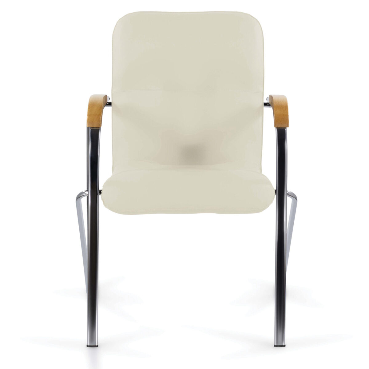 Кресло BRABIX "Samba CF-103", хром каркас, накладки "бук", кожзам бежевый, собрано, 532757 — изображение 3