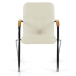 Кресло BRABIX "Samba CF-103", хром каркас, накладки "бук", кожзам бежевый, собрано, 532757 — изображение 3