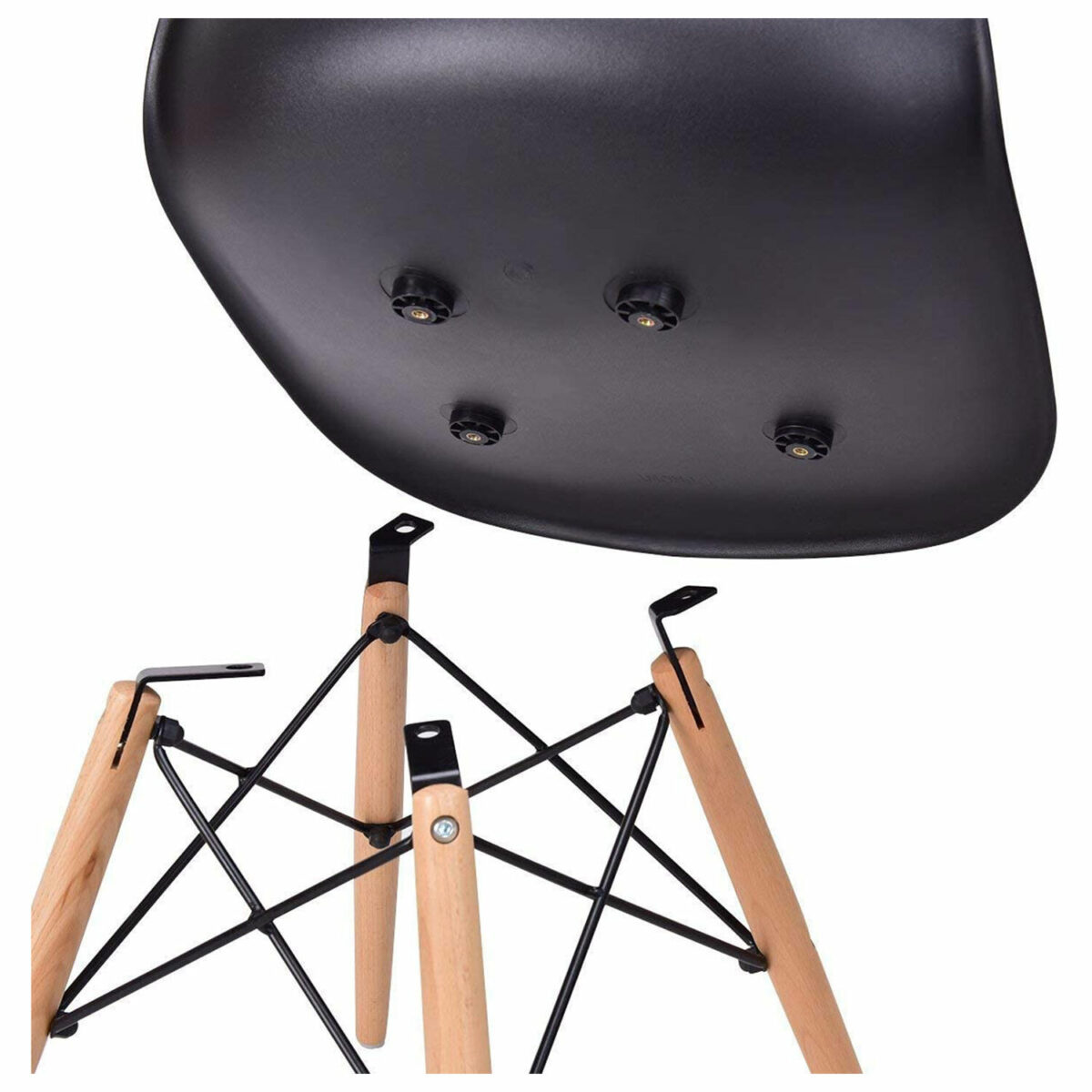 Стулья BRABIX "Eames CF-010", КОМПЛЕКТ 4 шт., пластик черный, опоры дерево/металл, 532631, 2033A — изображение 9