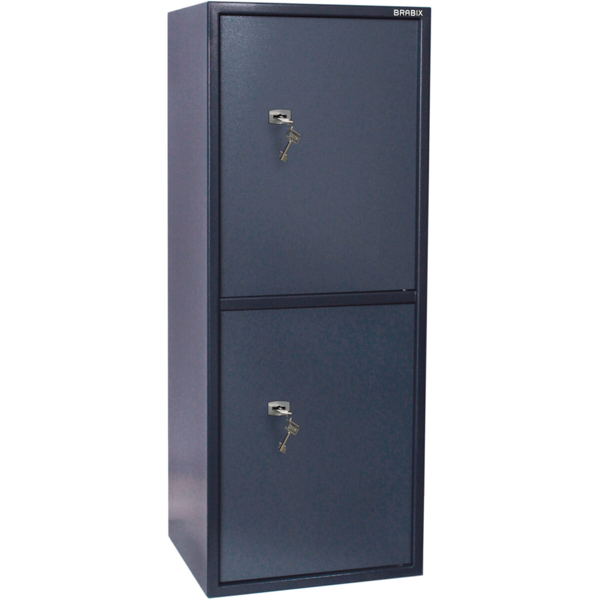 Сейф BRABIX "КМ-1200Т/2", 1200х475х400 мм, 76 кг, 2 отделения, ключевой замок, трейзер, крепление к стене, 291170 — изображение 2