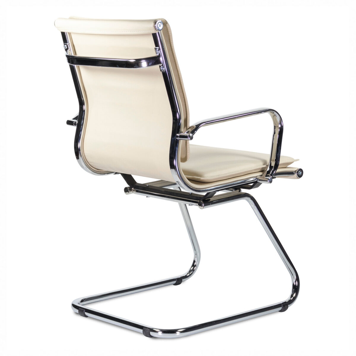 Кресло для приемных и переговорных BRABIX "Kayman CF-102", экокожа, хром, бежевое, 532573 — изображение 3