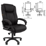 Кресло офисное Chairman CH 410, НАГРУЗКА до 180 кг, пружинный блок в сиденье, ткань SX, черное, 7163873 — изображение 2