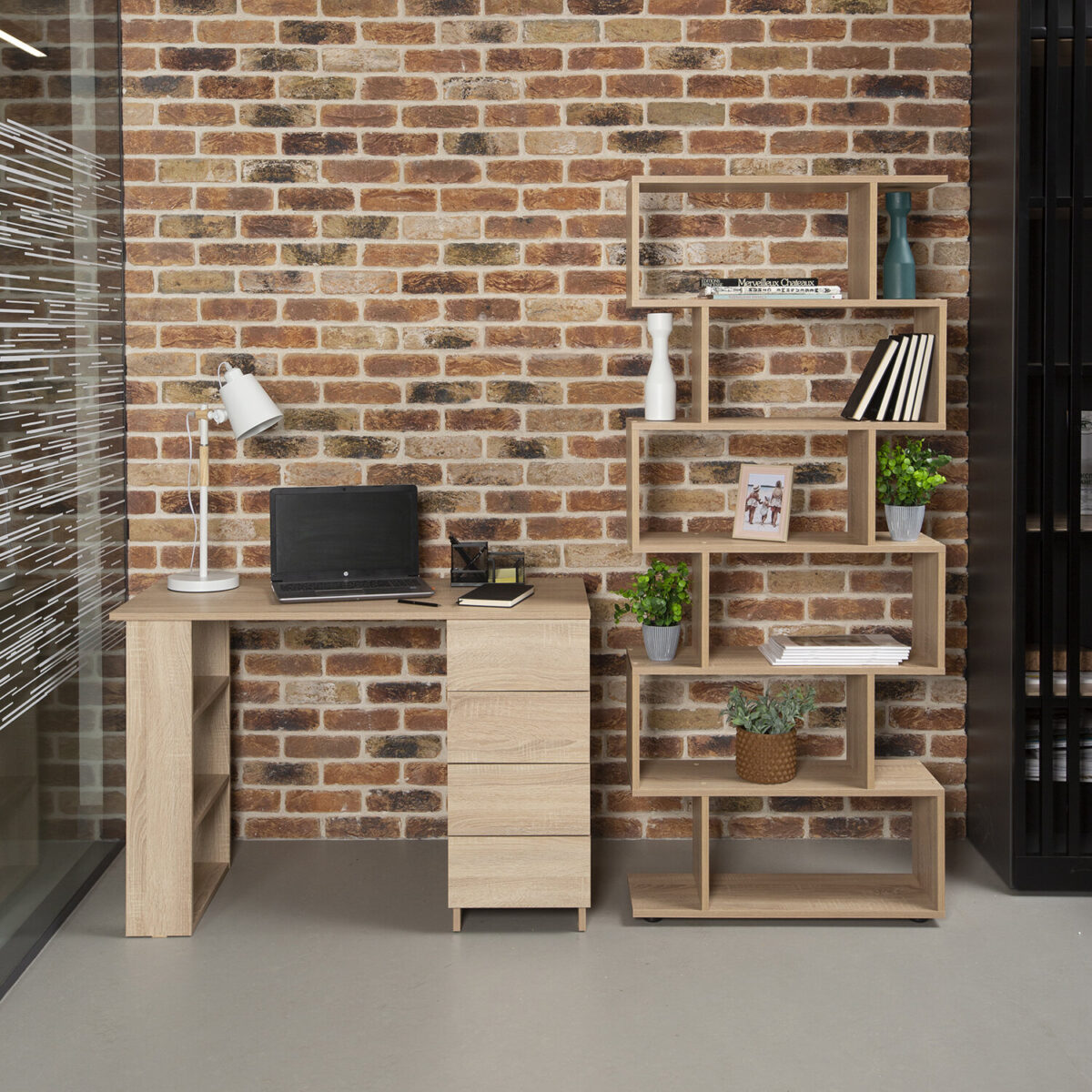 Стол письменный/компьютерный BRABIX "Scandi CD-016", 1100х500х750 мм, 4 ящика, дуб сонома, 641892, ЦБ013707-2 — изображение 5