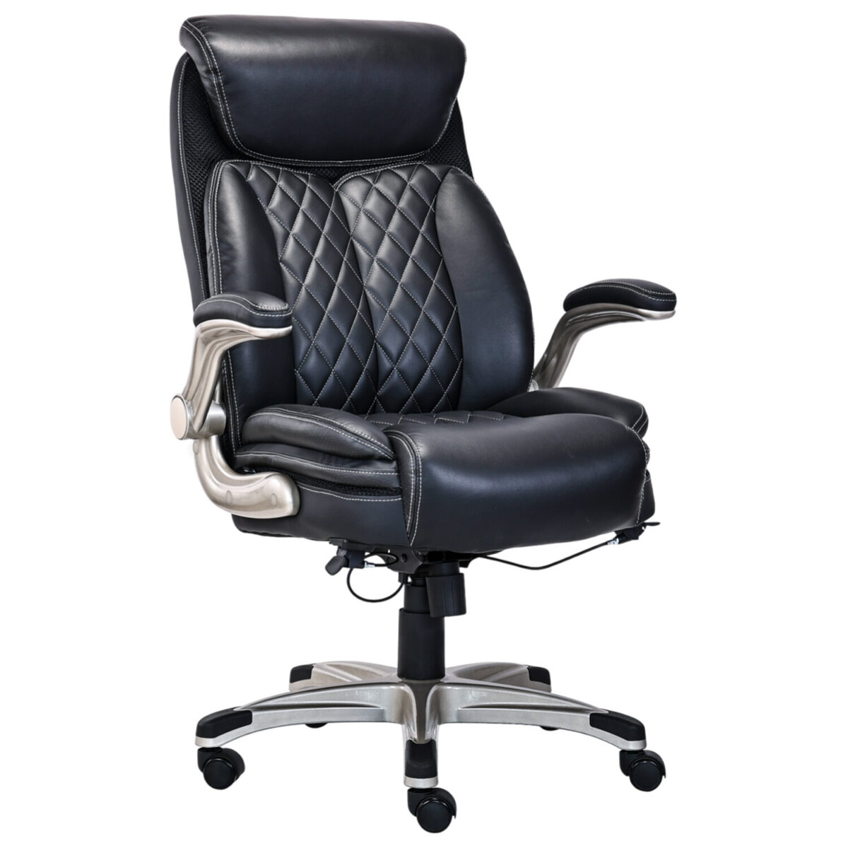 Кресло HAWASAN (ХАВАСАН) "Target EX-567", откидные подлокотники, рециклированная кожа, черное, 532974 — изображение 1