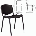 Стул STAFF "Iso Plast CF-009", черный каркас, пластик черный, 532569 — изображение 2