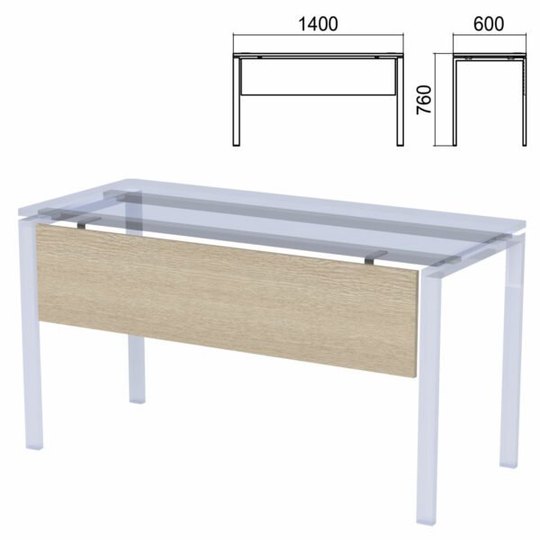Царга к столам на металлокаркасе "Арго", шириной 1400 мм, ясень шимо