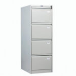 Шкаф картотечный ПРАКТИК "AFC-04", 1320х470х646 мм, 4 ящика, для 220 подвесных папок, формат папок Foolscap или A4 (БЕЗ ПАПОК) — изображение 2