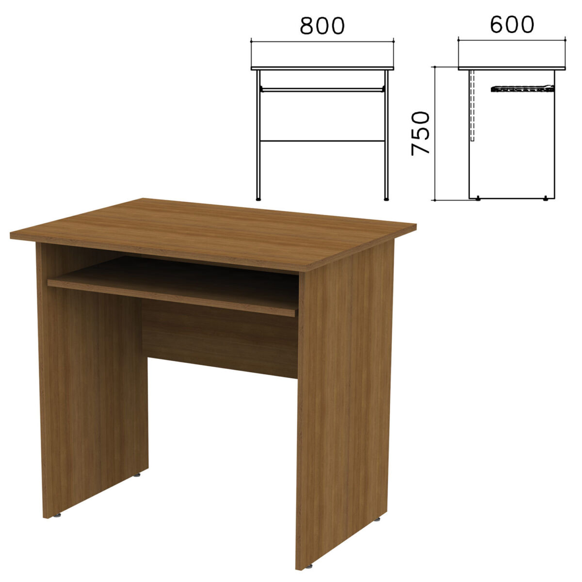 Стол компьютерный "Канц", 800х600х750 мм, цвет орех пирамидальный, СК25.9 — изображение 1