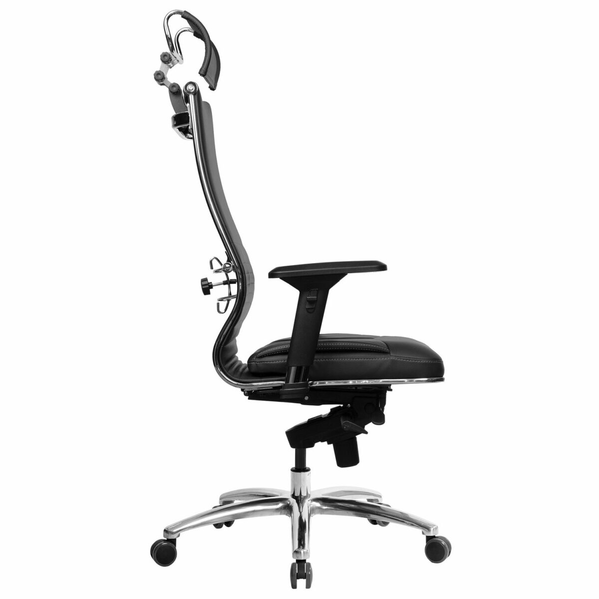 Кресло офисное МЕТТА "SAMURAI" KL-3, с подголовником, экокожа, черное — изображение 5