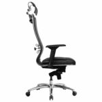 Кресло офисное МЕТТА "SAMURAI" KL-3, с подголовником, экокожа, черное — изображение 5