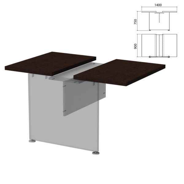Столешница модуля стола для переговоров "Приоритет" (1400х900х750 мм), венге, К-913, К-913 венге