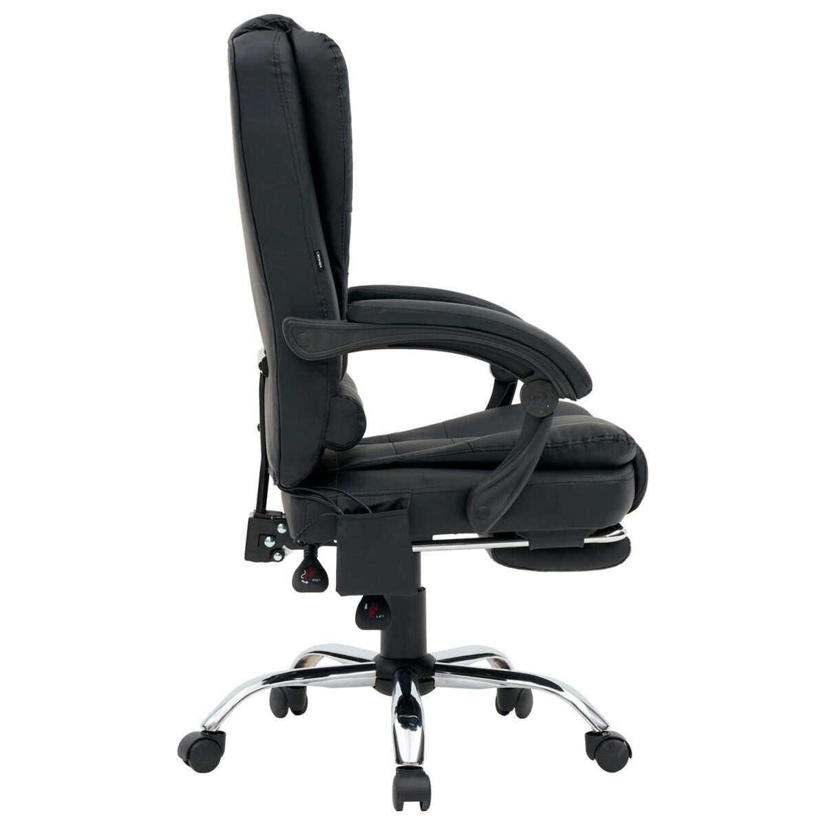 Кресло офисное CROMEX (КРОМЕКС) "Lounge MS-007", подножка, 6 массажных модулей, экокожа, черное, 532960 — изображение 4