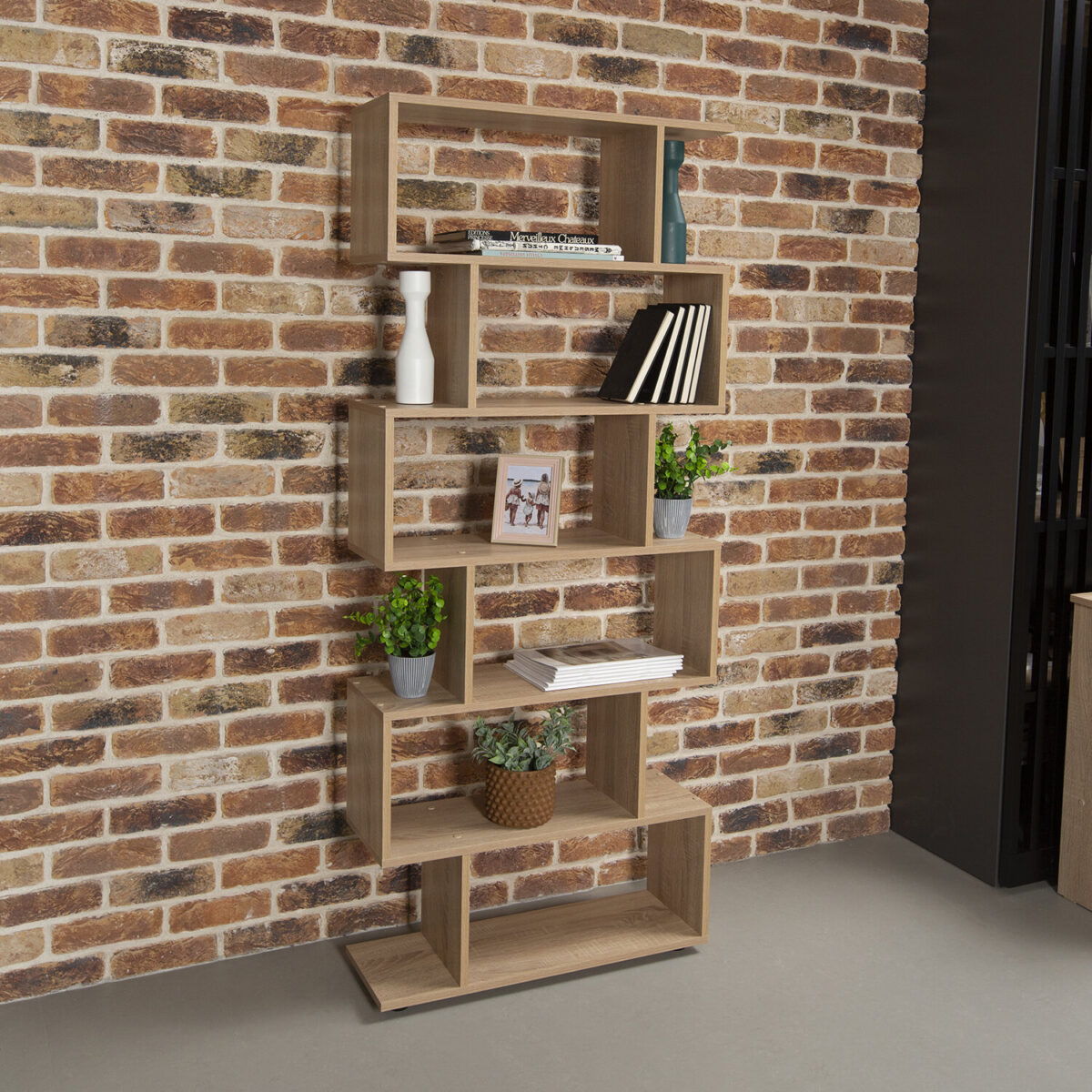 Стеллаж BRABIX "Scandi SH-008", 730х250х1760 мм, 6 секций, ЛДСП, дуб сонома, 641898, ЦБ013658-2 — изображение 2