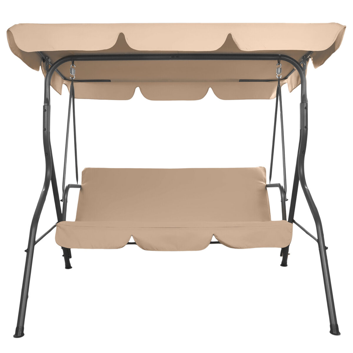 Качели садовые DASWERK (ДАСВЕРК) "COMFORT SC-003", 3 места, Ш170хГ110хВ153 см, мягкое сиденье, кофейный, 680052 — изображение 3