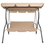 Качели садовые DASWERK (ДАСВЕРК) "COMFORT SC-003", 3 места, Ш170хГ110хВ153 см, мягкое сиденье, кофейный, 680052 — изображение 3