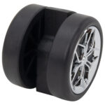 Колеса (ролики) BRABIX для кресла, прорезиненные, ХРОМ, d 60 мм, КОМПЛЕКТ 5 шт., шток d 11 мм, черные, короб, 533088 — изображение 5