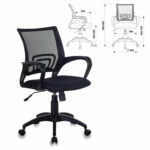 Кресло CH-695N/BLACK, с подлокотниками, сетка, черное — изображение 2