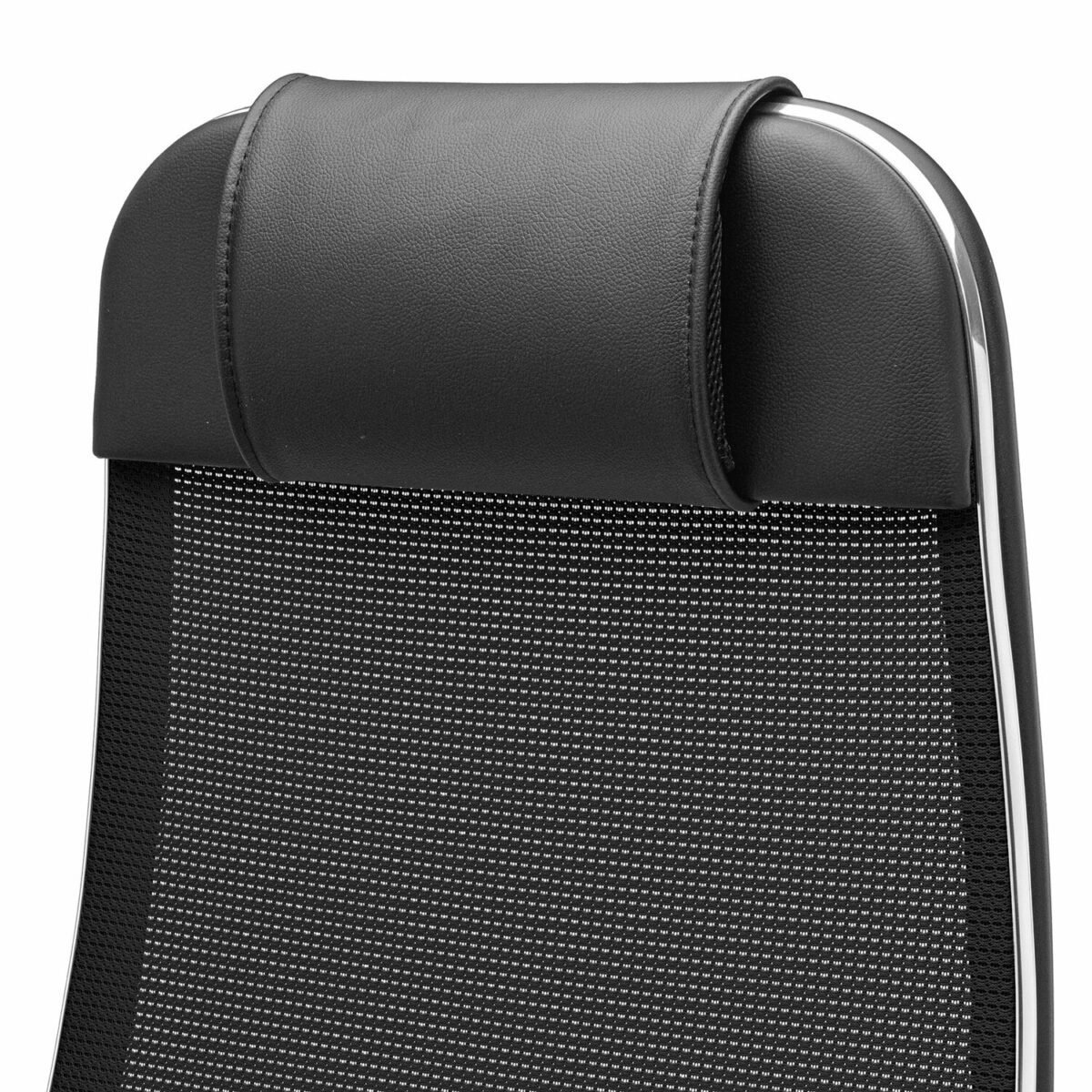 Кресло офисное МЕТТА "К-12", хром, ткань-сетка, сиденье и спинка регулируемые, черное — изображение 13