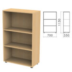 Шкаф (стеллаж) "Канц", 700х330х1130 мм, 2 полки, цвет бук невский, ШК39.10