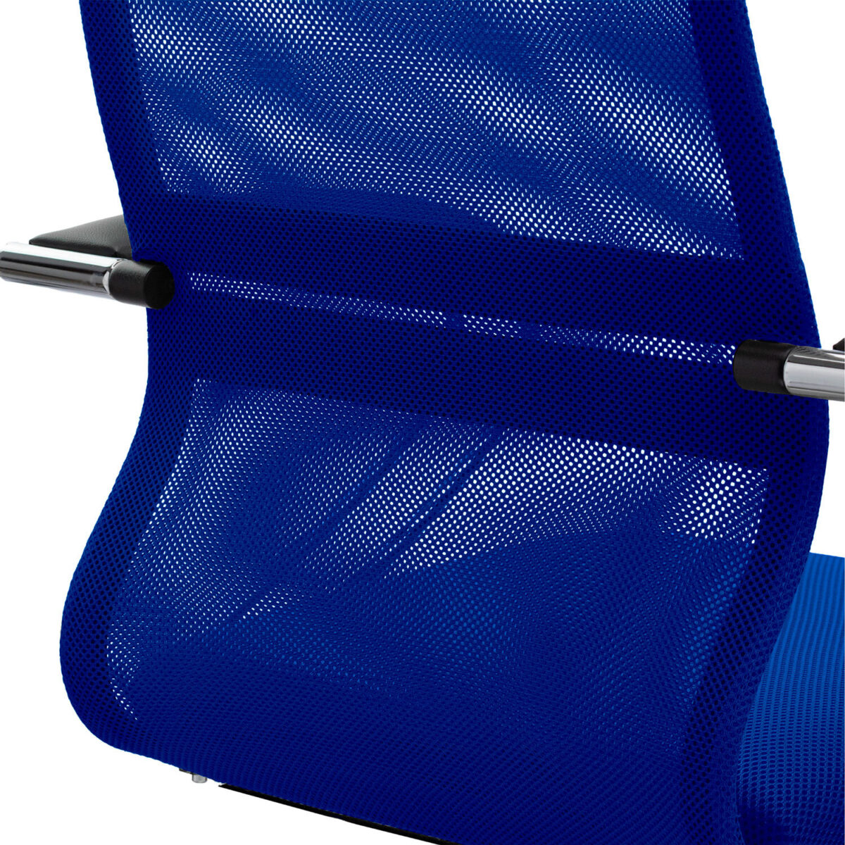 Кресло офисное МЕТТА "SU-B-8" хром, ткань-сетка, сиденье мягкое, синее — изображение 11