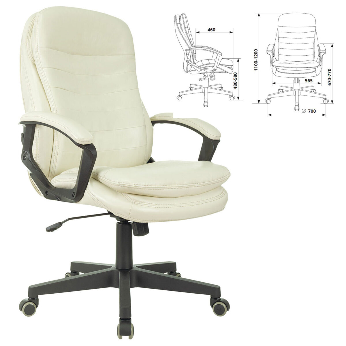 Кресло офисное BRABIX PREMIUM "Omega EX-589", экокожа, бежевое, 532095 — изображение 2