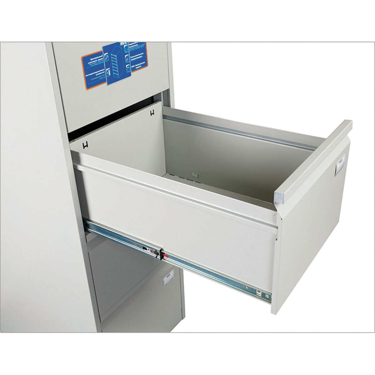 Шкаф картотечный ПРАКТИК "AFC-04", 1320х470х646 мм, 4 ящика, для 220 подвесных папок, формат папок Foolscap или A4 (БЕЗ ПАПОК) — изображение 4