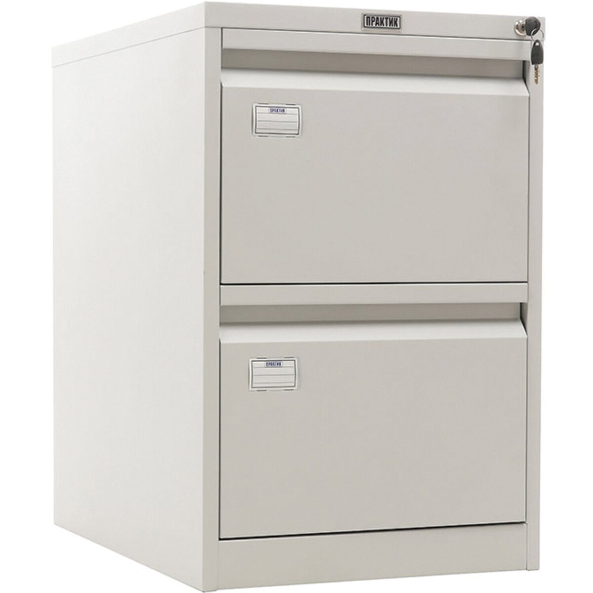 Шкаф картотечный ПРАКТИК "AFC-02", 695х470х646 мм, 2 ящика, для 110 подвесных папок, формат папок Foolscap или A4 (БЕЗ ПАПОК) — изображение 2