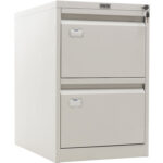 Шкаф картотечный ПРАКТИК "AFC-02", 695х470х646 мм, 2 ящика, для 110 подвесных папок, формат папок Foolscap или A4 (БЕЗ ПАПОК) — изображение 2