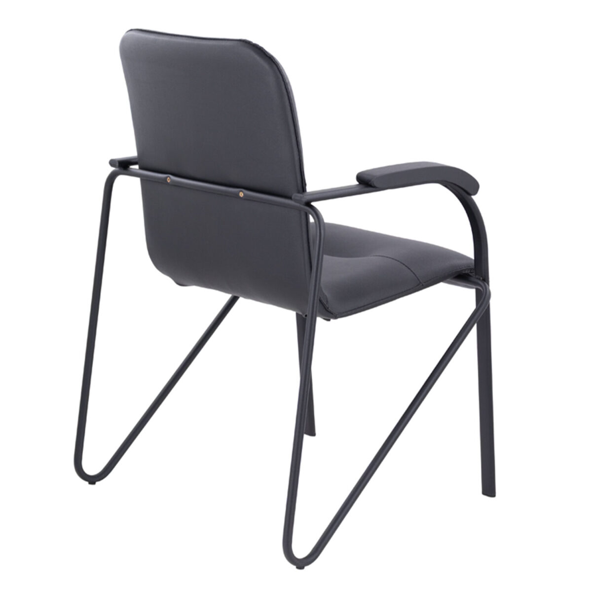 Кресло для приемных и переговорных BRABIX "Samba CF-107", черный каркас, кожзам черный, собранное, 533189 — изображение 5