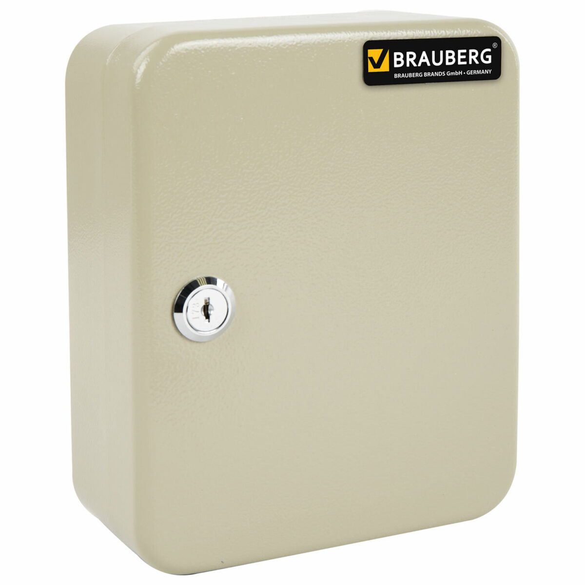 Шкафчик (Ключница) на 20 ключей BRAUBERG, 200х160х80 мм, с замком, +20 брелоков, серый, 290337 — изображение 1