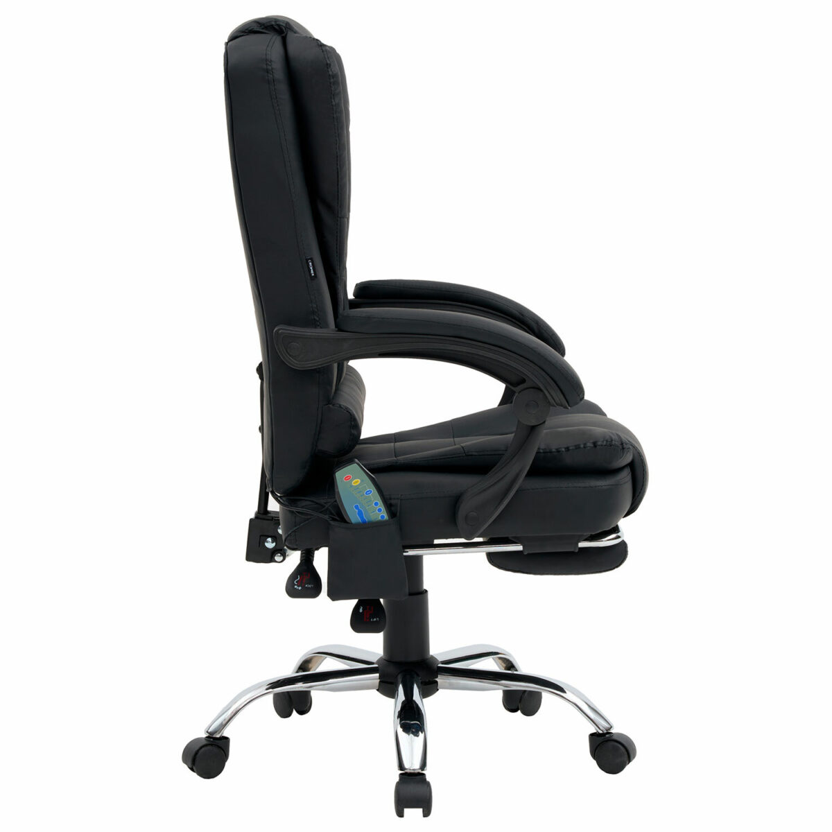 Кресло офисное CROMEX (КРОМЕКС) "Lounge MS-007", подножка, 6 массажных модулей, экокожа, черное, 532960 — изображение 3