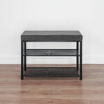 Банкетка для обуви "Торонто-23S", 670х300х490 мм, 2 полки, металл/ткань, черная/серая, БТ23СЧС — изображение 3