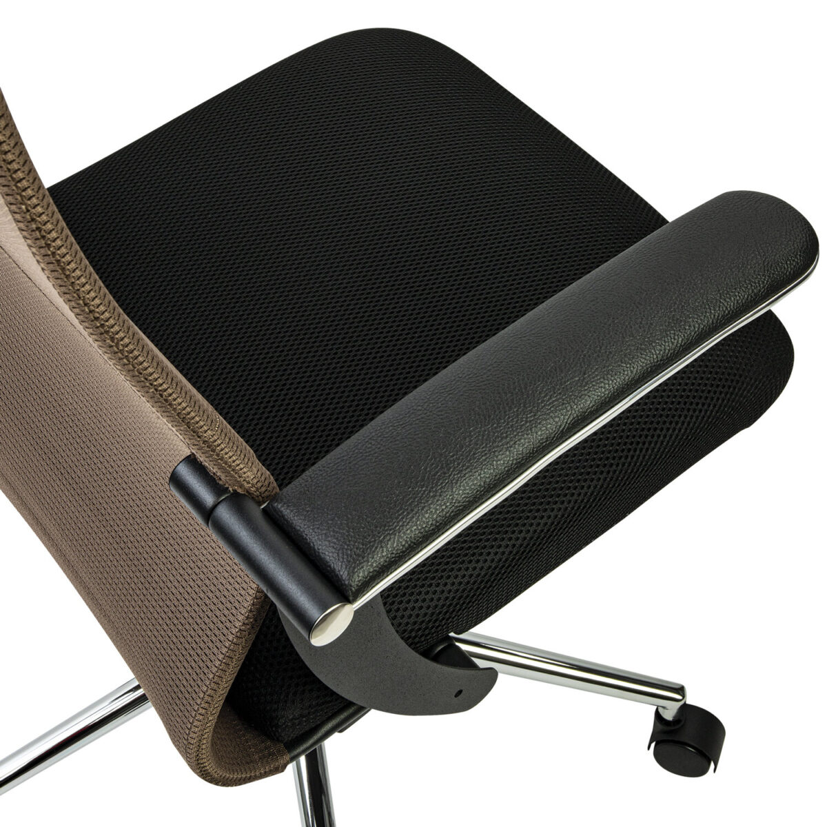 Кресло BRABIX PREMIUM "Ultimate EX-801" хром, плотная двойная сетка Х2, черное/коричневое, 532920 — изображение 7