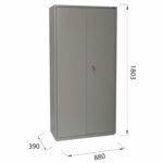 Шкаф металлический для документов BRABIX "KBS-10", 1803х880х390 мм, 77 кг, 2 отделения, сварной, 291159 — изображение 6