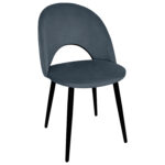 Стулья КОМПЛЕКТ 2 шт., "Luna CF-070", велюр серый, каркас металлический, усиленный, черный, BRABIX, 532770 — изображение 3