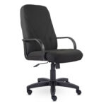 Кресло офисное "Менеджер", ткань, монолитный каркас, черное С-11, В-14