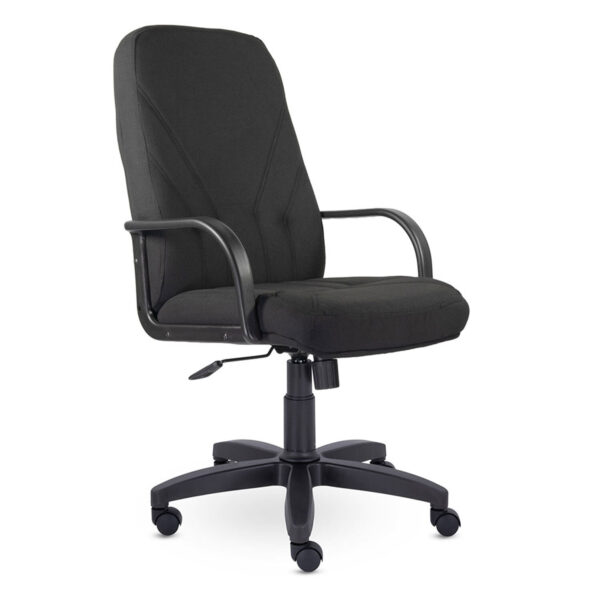 Кресло офисное "Менеджер", ткань, монолитный каркас, черное С-11, В-14
