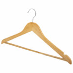 Вешалки-плечики, размер 48-50, КОМПЛЕКТ 5 шт., деревянная, перекладина, цвет сосна, ЛЮБАША Эконом, 604895 — изображение 3