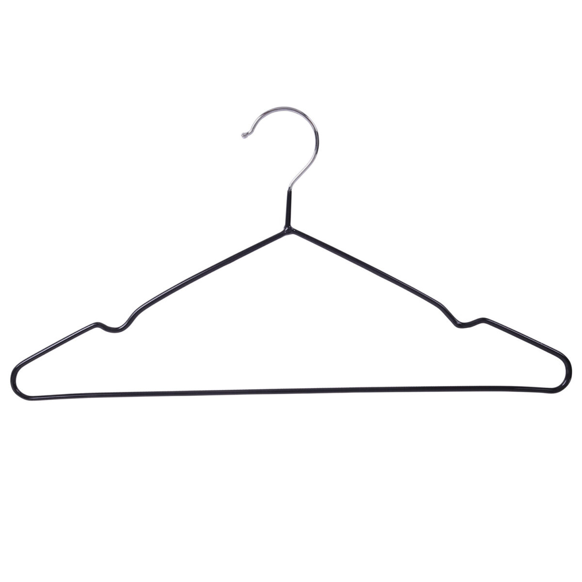 Вешалки-плечики для одежды, размер 48-50, металл, антискользящие, КОМПЛЕКТ 20 шт., черные, BRABIX PREMIUM, 608468 — изображение 2
