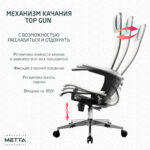 Кресло офисное МЕТТА "К-4-Т" хром, прочная сетка, сиденье и спинка регулируемые, белое — изображение 16