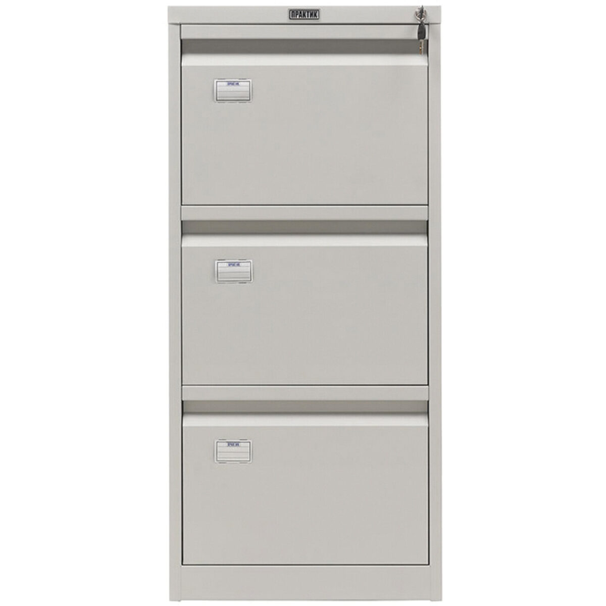 Шкаф картотечный ПРАКТИК "AFC-03", 1008х470х646 мм, 3 ящика, для 165 подвесных папок, формат папок Foolscap или A4 (БЕЗ ПАПОК) — изображение 3