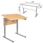 Стол-парта 1-местный, регулируемый угол, СУТ.54-01, 600х500х640-780 мм, рост 4-6, серый каркас, ЛДСП клён — изображение 5