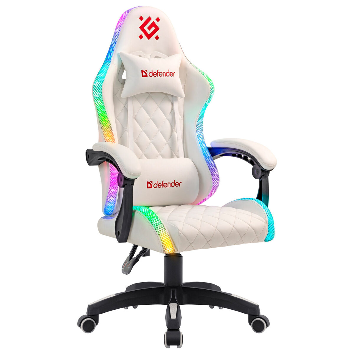 1780afa8685763ba2c62307ba196f9e1_xl Кресло компьютерное DEFENDER "Energy", 2 подушки, RGB-подсветка, экокожа, белое, 64557 — изображение 1