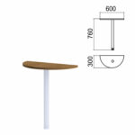 Стол приставной полукруг "Арго", 600х300 мм, БЕЗ ОПОРЫ, орех