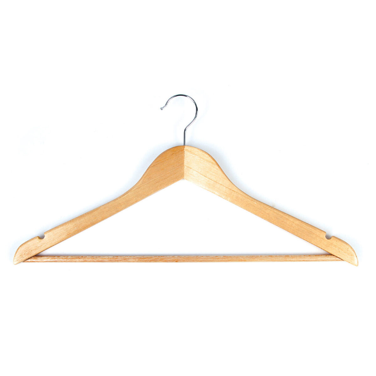 Вешалки-плечики, размер 48-50, КОМПЛЕКТ 5 шт., деревянная, перекладина, цвет сосна, ЛЮБАША Эконом, 604895 — изображение 4