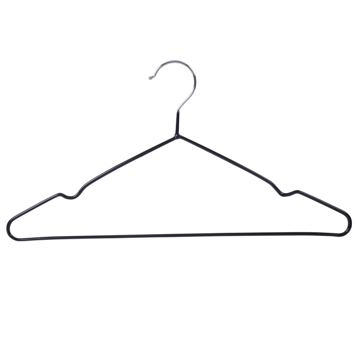 Вешалки-плечики для одежды, размер 48-50, металл, антискользящие, КОМПЛЕКТ 10 шт., черные, BRABIX PREMIUM, 608467 — изображение 2