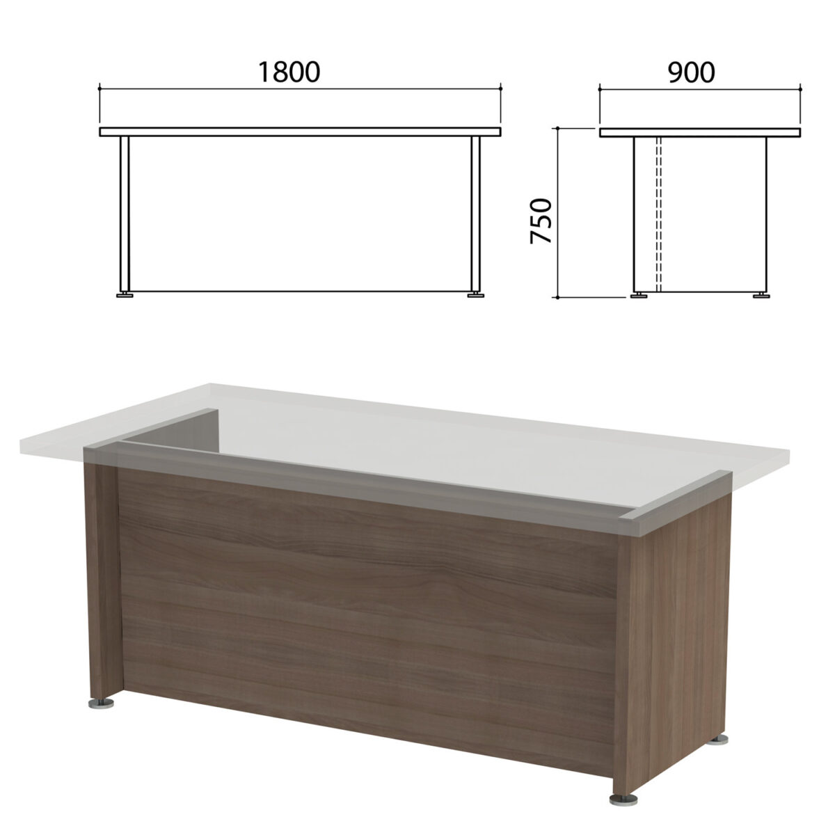 Каркас стола письменного "Приоритет", 1800х900х750 мм, лагос, К-904, К-904 лагос — изображение 1