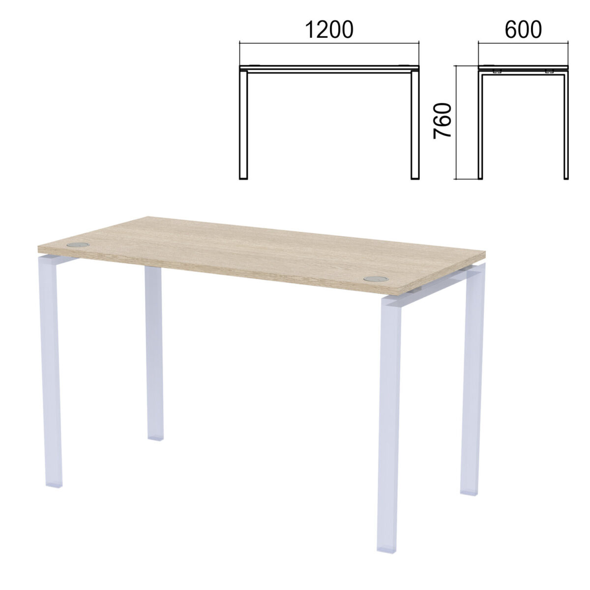 18e3fa5a41d0c88ff82822d8179b8d51_xl Столешница стола на металлокаркасе "Арго", 1200х600х760 мм, ясень шимо — изображение 1