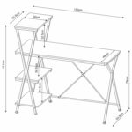 Стол на металлокаркасе BRABIX "LOFT CD-004", 1200х535х1110 мм, 3 полки, цвет морёный дуб, 641218 — изображение 5